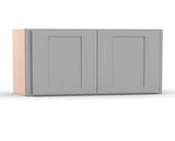Liberty Shaker Ashen - 36 Inch Height Double Door Wall Cabinet - 36" Width x 12" Height x 12" Depth