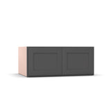 Liberty Shaker Grey - 36 Inch Deep Double Door Wall Cabinet - 36" Width x 15" Height x 24" Depth