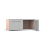 Liberty Shaker Ashen - 36 Inch Deep Double Door Wall Cabinet - 36" Width x 15" Height x 24" Depth