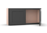 Liberty Shaker Grey - 36 Inch Height Double Door Wall Cabinet - 36" Width x 15" Height x 12" Depth