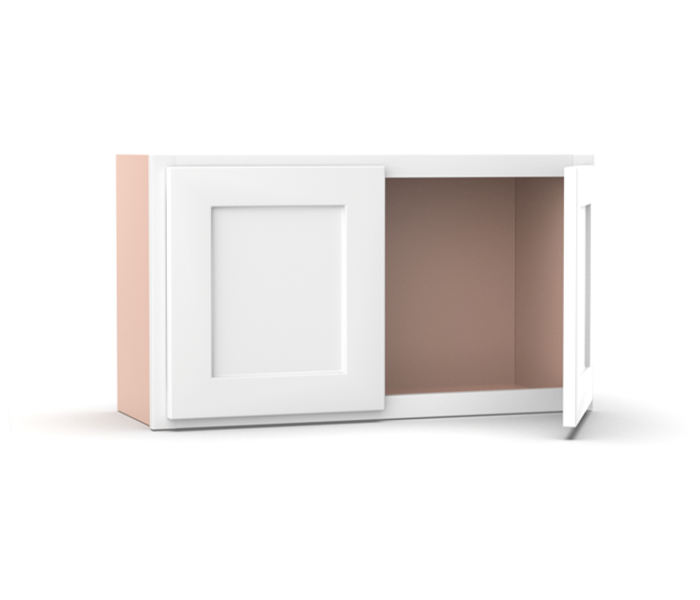 Liberty Shaker White - 36 Inch Height Double Door Wall Cabinet - 36" Width x 15" Height x 12" Depth