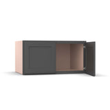 Liberty Shaker Grey - 36 Inch Deep Double Door Wall Cabinet - 36" Width x 18" Height x 24" Depth