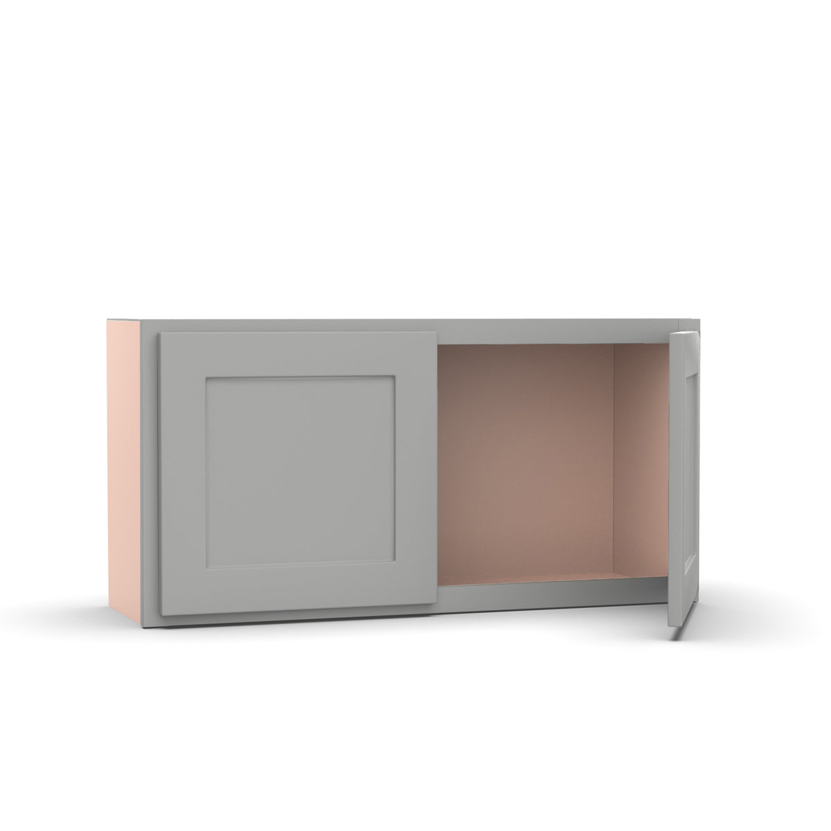Liberty Shaker Ashen - 36 Inch Height Double Door Wall Cabinet - 36" Width x 18" Height x 12" Depth