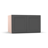 Liberty Shaker Grey - 36 Inch Deep Double Door Wall Cabinet - 36" Width x 21" Height x 24" Depth