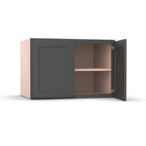 Liberty Shaker Grey - 36 Inch Deep Double Door Wall Cabinet - 36" Width x 24" Height x 24" Depth