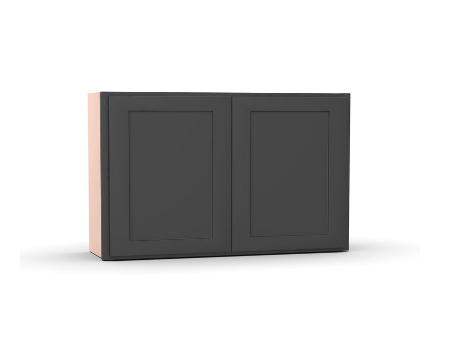 Liberty Shaker Grey - 36 Inch Height Double Door Wall Cabinet - 36" Width x 24" Height x 12" Depth