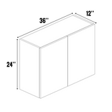 RTA - Olmo Textured - Wall Cabinet - 36"W x 24"H x 12"D - Frameless Cabinet