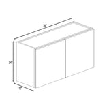 Belmont Grey - 36 Inch Height Double Door Wall Cabinet - 36" Width x 24" Height x 12" Depth