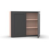 Liberty Shaker Grey - 36 Inch Height Double Door Wall Cabinet - 36" Width x 30" Height x 12" Depth