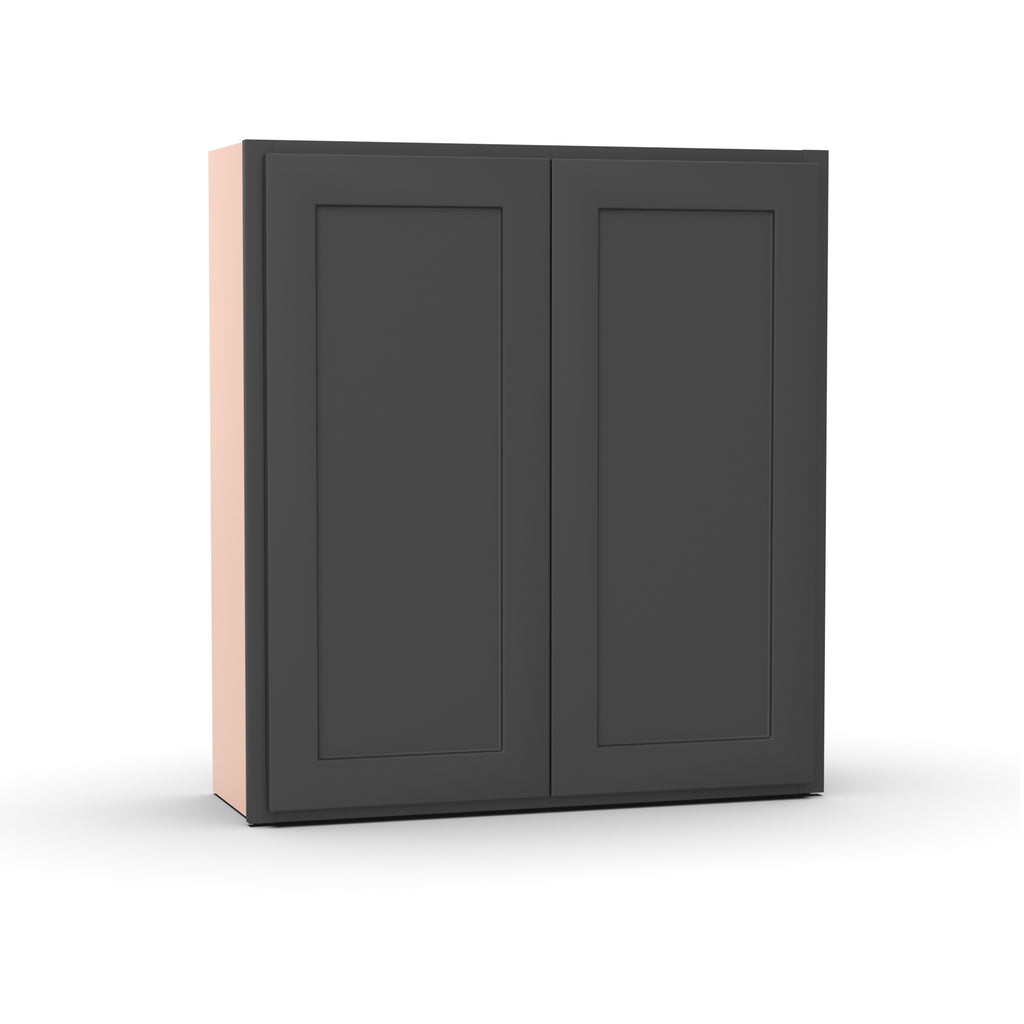 Liberty Shaker Grey - 36 Inch Height Double Door Wall Cabinet - 36