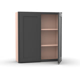 Liberty Shaker Grey - 36 Inch Height Double Door Wall Cabinet - 36" Width x 36" Height x 12" Depth