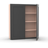 Liberty Shaker Grey - 36 Inch Height Double Door Wall Cabinet - 36" Width x 42" Height x 12" Depth