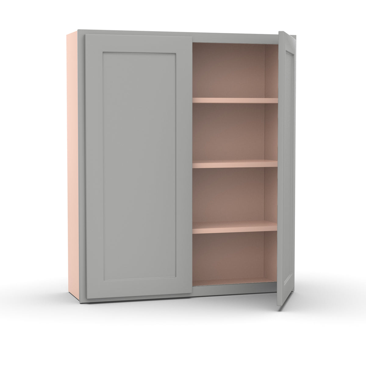 Liberty Shaker Ashen - 36 Inch Height Double Door Wall Cabinet - 36" Width x 42" Height x 12" Depth