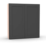 Liberty Shaker Grey - 39 Inch Height Double Door Wall Cabinet - 39" Width x 42" Height x 12" Depth