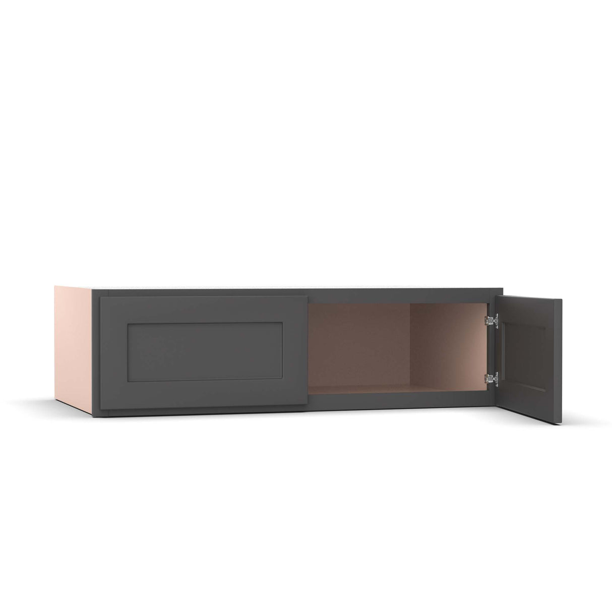 Liberty Shaker Grey - 42 Inch Deep Double Door Wall Cabinet - 42" Width x 12" Height x 24" Depth