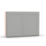Liberty Shaker Ashen - 42 Inch Height Double Door Wall Cabinet - 42" Width x 30" Height x 12" Depth