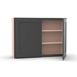 Liberty Shaker Grey - 42 Inch Height Double Door Wall Cabinet - 42" Width x 30" Height x 12" Depth
