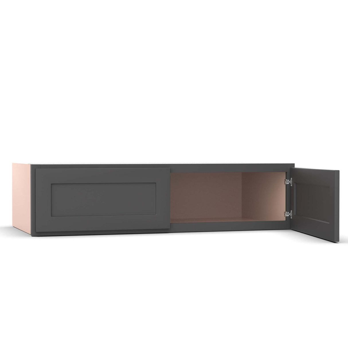 Liberty Shaker Grey - 48 Inch Deep Double Door Wall Cabinet - 48" Width x 12" Height x 24" Depth
