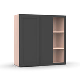 Liberty Shaker Grey - 30x30 Inch Wall Blind Corner Wall Cabinet - 30" Width x 30" Height x 12" Depth