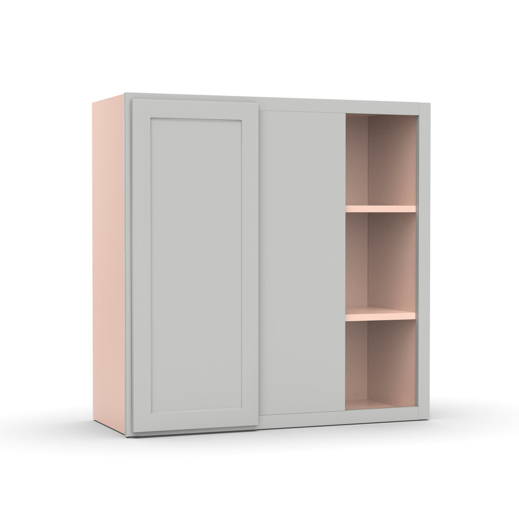 Liberty Shaker Ashen - 30x30 Inch Wall Blind Corner Wall Cabinet - 30