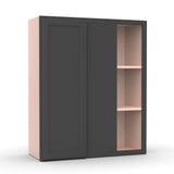 Liberty Shaker Grey - 30x36 Inch Wall Blind Corner Wall Cabinet - 30" Width x 36" Height x 12" Depth