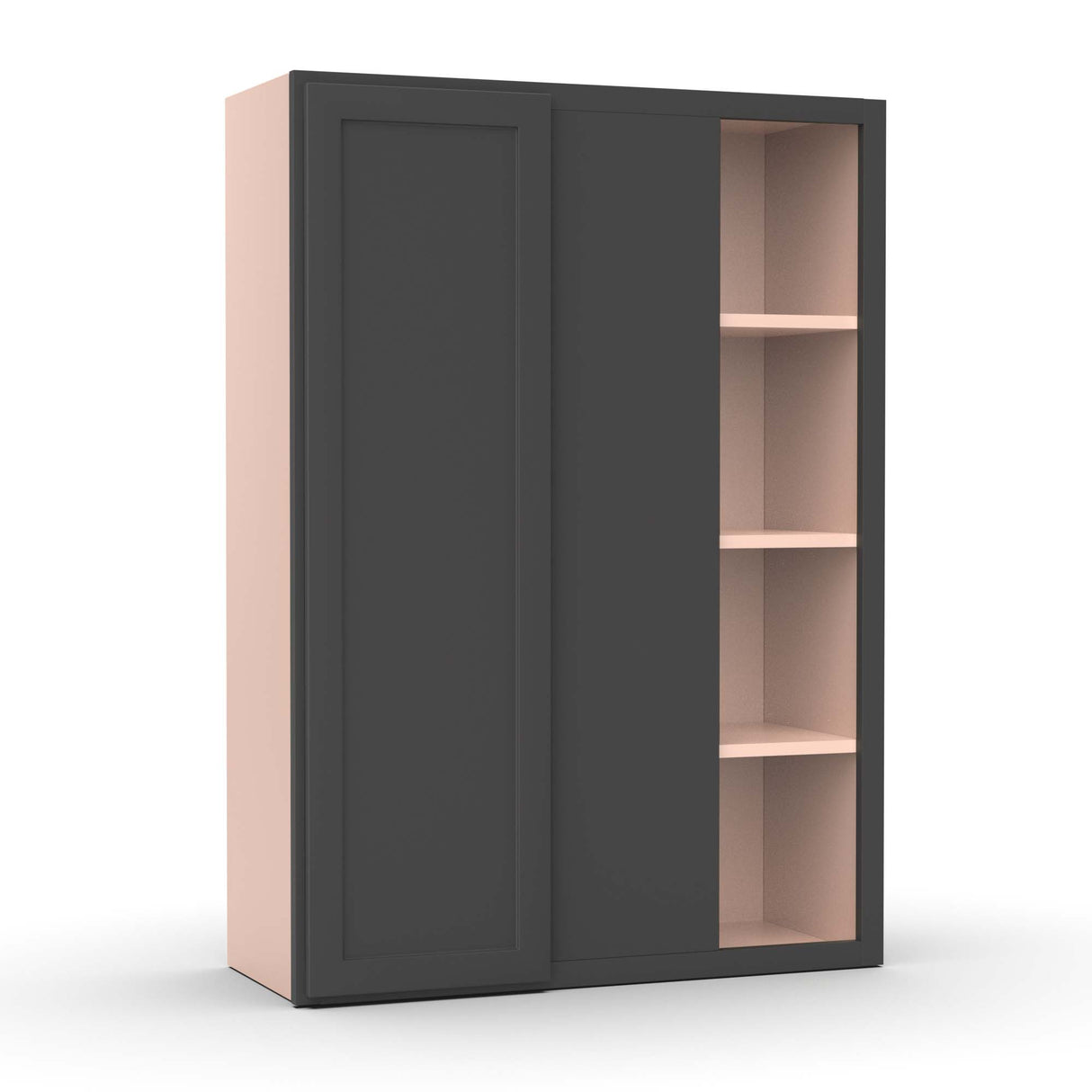 Liberty Shaker Grey - 30x42 Inch Wall Blind Corner Wall Cabinet - 30" Width x 42" Height x 12" Depth
