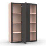 Liberty Shaker Grey - 30x42 Inch Wall Blind Corner Wall Cabinet - 30" Width x 42" Height x 12" Depth