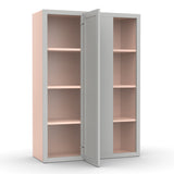 Liberty Shaker Ashen - 30x42 Inch Wall Blind Corner Wall Cabinet - 30" Width x 42" Height x 12" Depth