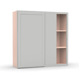 Liberty Shaker Ashen - 36x36 Inch Wall Blind Corner Wall Cabinet - 36" Width x 36" Height x 12" Depth
