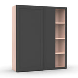 Liberty Shaker Grey - 36x42 Inch Wall Blind Corner Wall Cabinet - 36" Width x 42" Height x 12" Depth