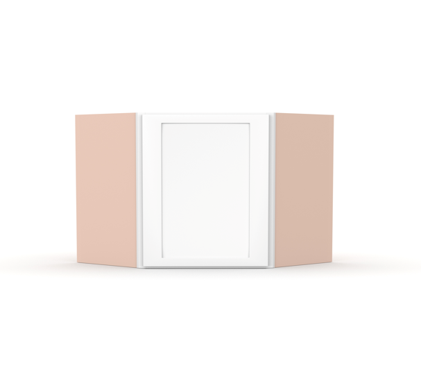Liberty Shaker White - 24 Inch Diagonal Corner Wall Cabinet - 24" Width x 12" Height x 12" Depth