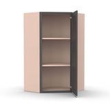 Liberty Shaker Grey - 24 Inch Diagonal Corner Wall Cabinet - 24" Width x 30" Height x 12" Depth