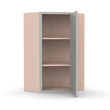 Liberty Shaker Ashen - 24 Inch Diagonal Corner Wall Cabinet - 24" Width x 30" Height x 12" Depth