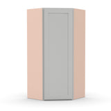 Liberty Shaker Ashen - 24 Inch Diagonal Corner Wall Cabinet - 24" Width x 36" Height x 12" Depth