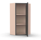 Liberty Shaker Grey - 24 Inch Diagonal Corner Wall Cabinet - 24" Width x 36" Height x 12" Depth