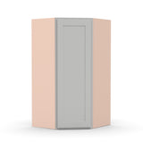 Liberty Shaker Ashen - 27 Inch Diagonal Corner Wall Cabinet - 27" Width x 36" Height x 15" Depth