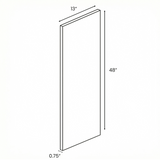 White Frozen Wood Textured - Finished End Panel - 48 Inch Height x 13 Inch Width x 0.75 Inch Depth - M04-WDD1348
