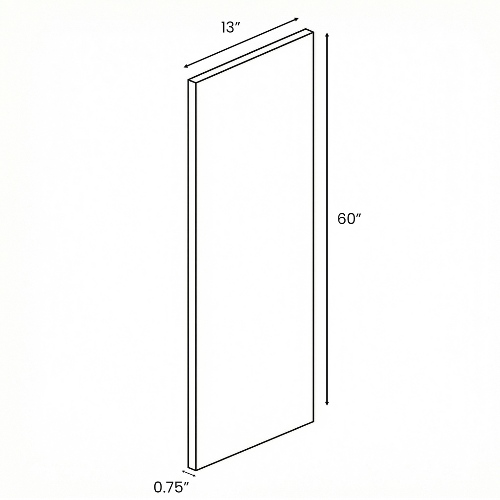 Olmo Gloss - Finished End Panel - 60 Inch Height x 13 Inch Width x 0.75 Inch Depth - M19-WDD1360