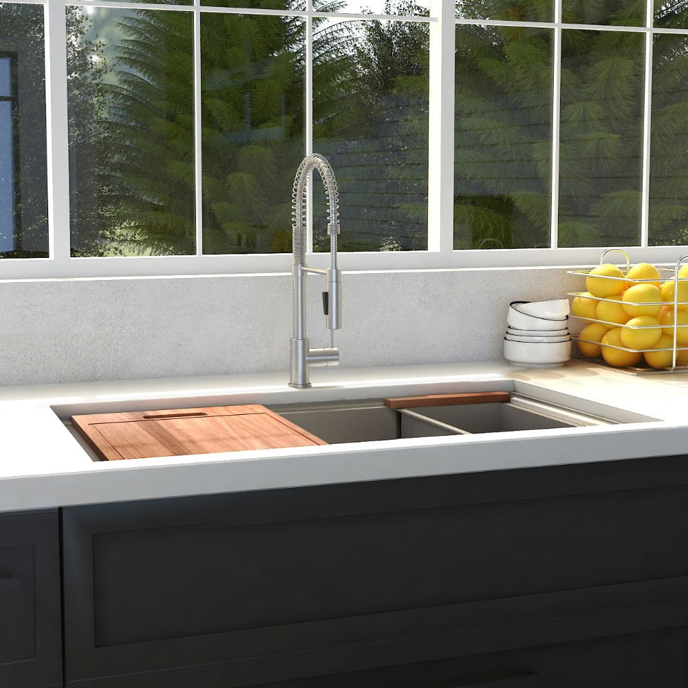 ZLINE 30 in. Garmisch Undermount Single Bowl Stainless Steel Kitchen Sink with Bottom Grid and Accessories (SLS-30)
