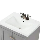 Adak 24 In. Gray Freestanding Bathroom Vanity with Porcelain Sink Top - BUILDMYPLACE