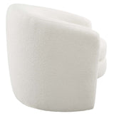 Affinity Upholstered Boucle Fabric Curved Back Armchair - BUILDMYPLACE