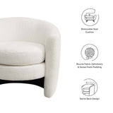 Affinity Upholstered Boucle Fabric Curved Back Armchair - BUILDMYPLACE