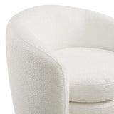 Affinity Upholstered Boucle Fabric Curved Back Armchair - BUILDMYPLACE