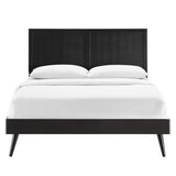 Alana Full Wood Platform Bed With Splayed Legs - BUILDMYPLACE