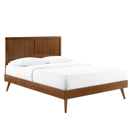 Alana King Wood Platform Bed With Splayed Legs - BUILDMYPLACE