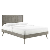 Alana King Wood Platform Bed With Splayed Legs - BUILDMYPLACE