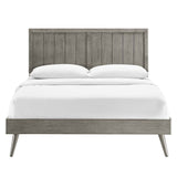 Alana King Wood Platform Bed With Splayed Legs - BUILDMYPLACE