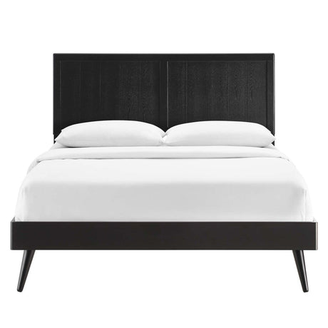 Alana King Wood Platform Bed With Splayed Legs - BUILDMYPLACE