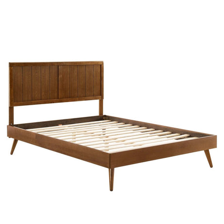 Alana King Wood Platform Bed With Splayed Legs - BUILDMYPLACE