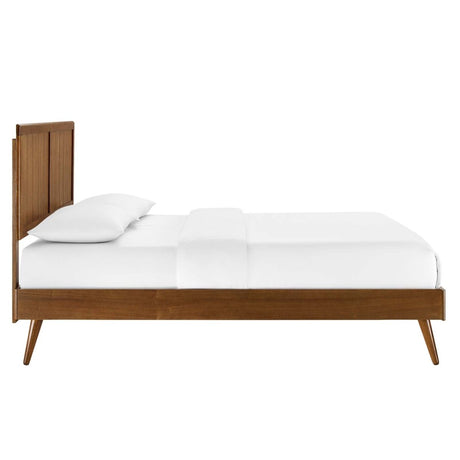 Alana King Wood Platform Bed With Splayed Legs - BUILDMYPLACE